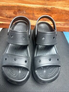 CROCS Black Double-Strap Slide Sandals